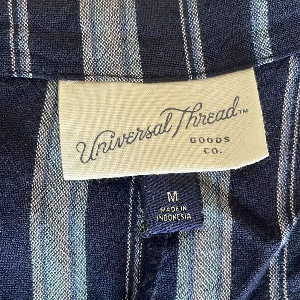 Striped Button-Up Short Sleeve Top - Picture 2 of 3